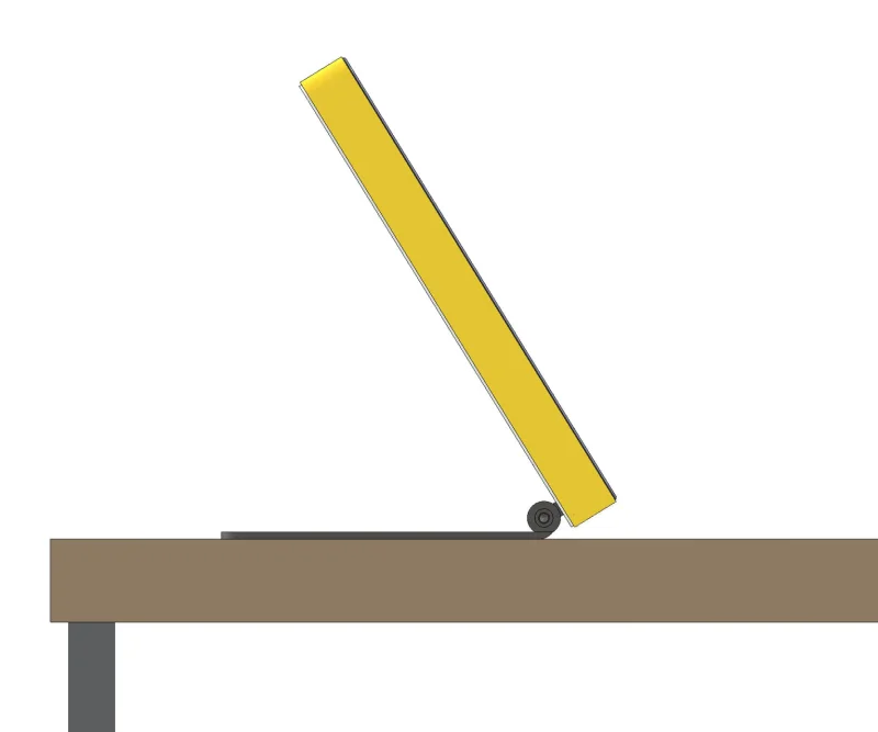 Der Flo evo Bildschirm auf dem Tisch oder Theke im Service mobil mit stufenlosem Schwenkmechanismus