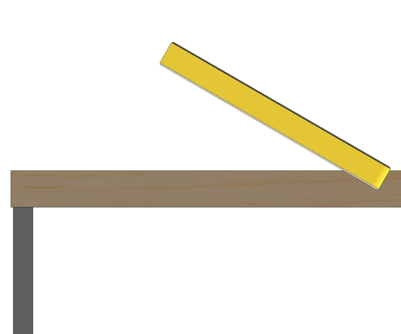 FLO evo Monitor verbaut im Besprechungstisch einer Theke mit integrierter Kabelführung